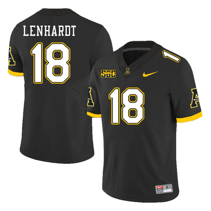 Men #18 Trey Lenhardt Appalachian State Mountaineers College Football Jerseys Stitched-Black